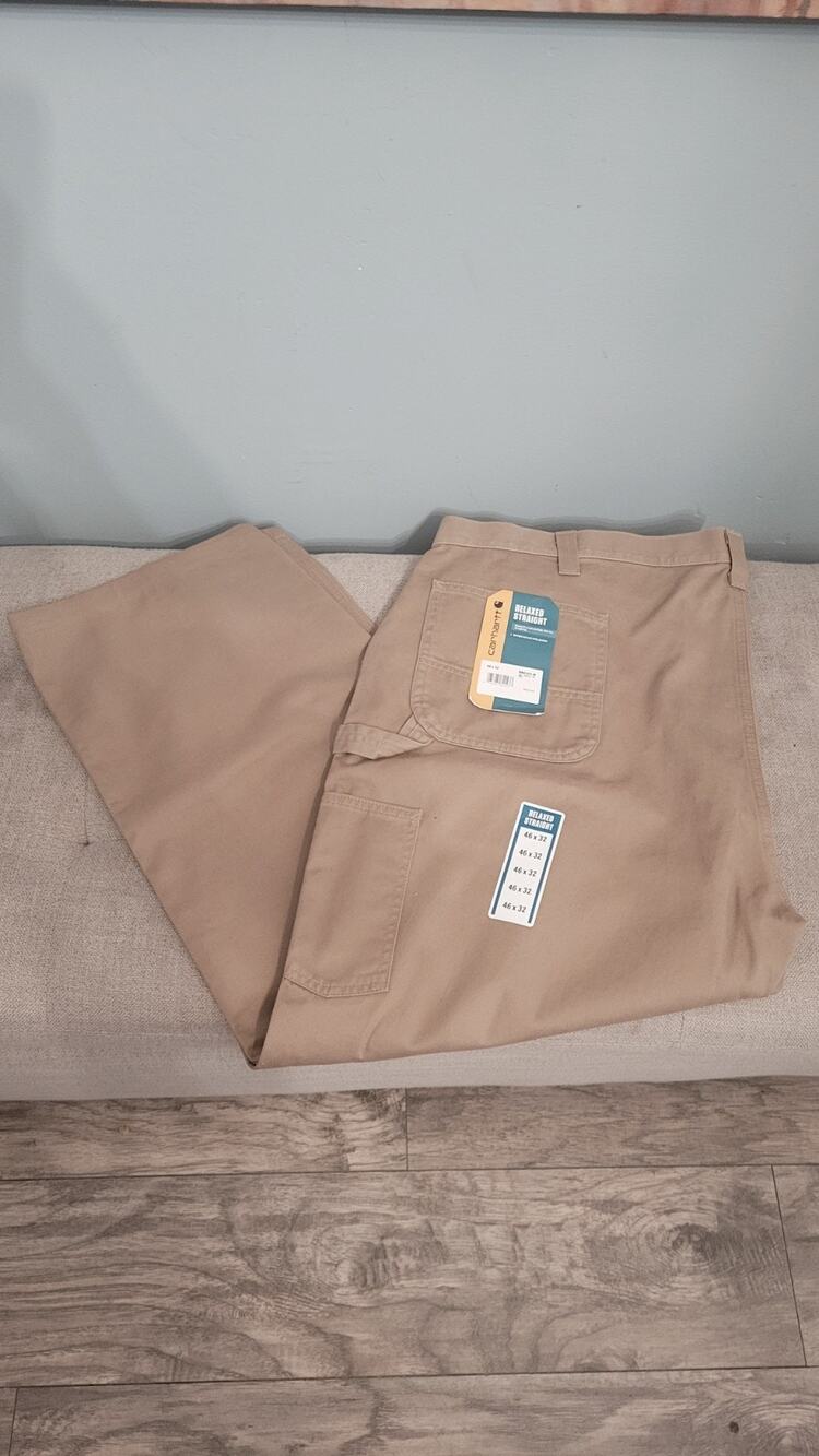 Carhartt Men's Washed Twill Relaxed Fit Work Pants 46 X 32 BN0324-M NWT